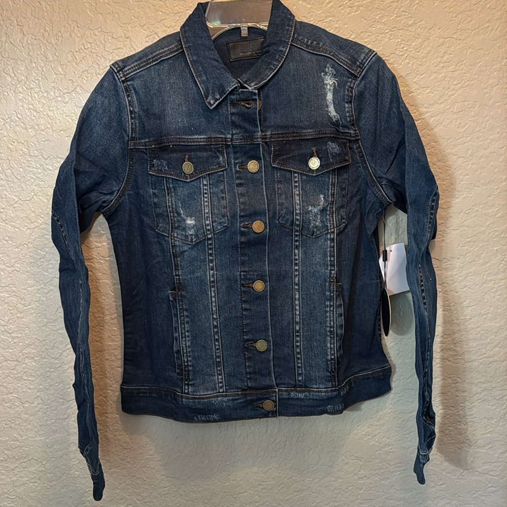 Ladies Articles of Society Blue Denim Jacket new! Sz Med. New in packaging
